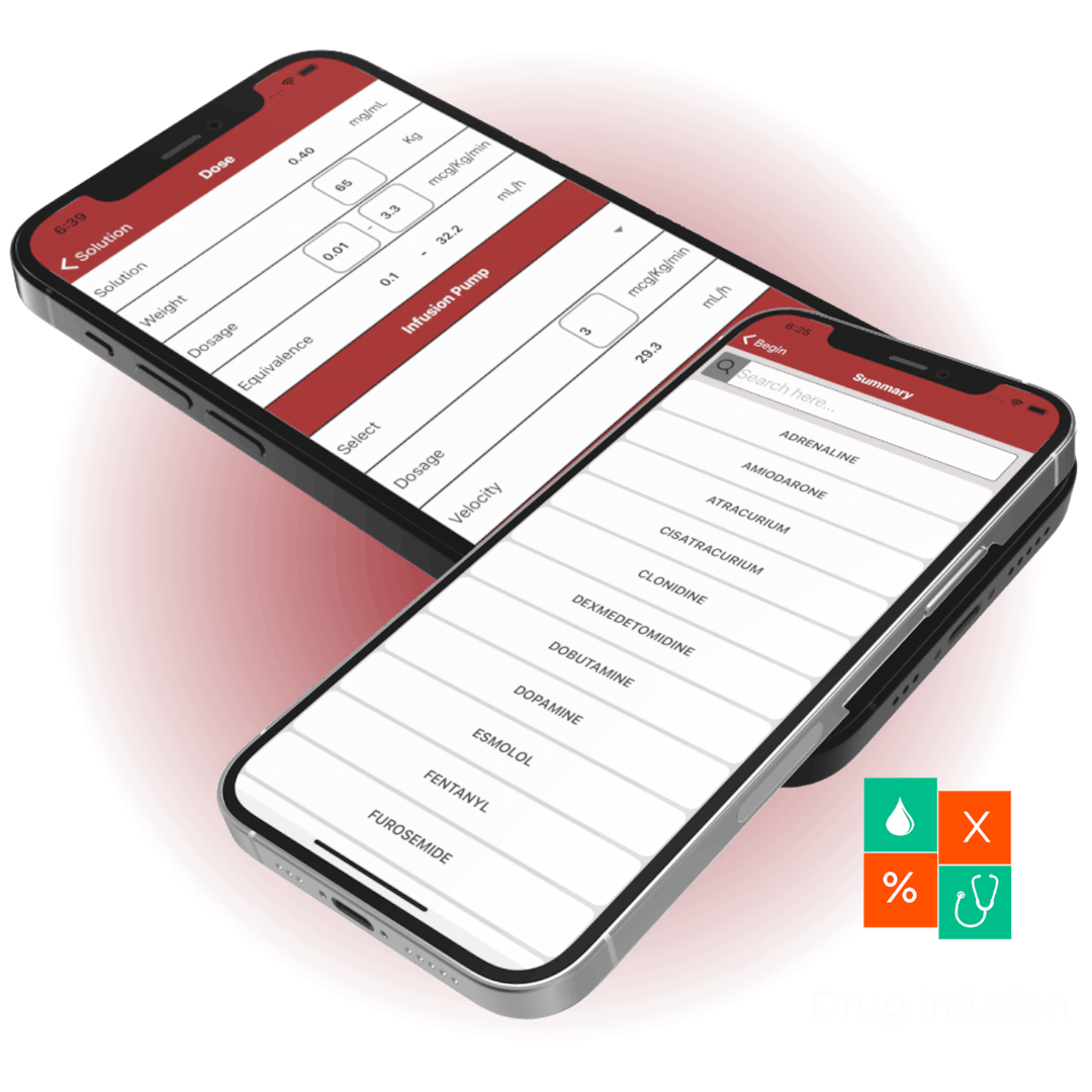 Imagem do celular com o aplicativo drug infusion